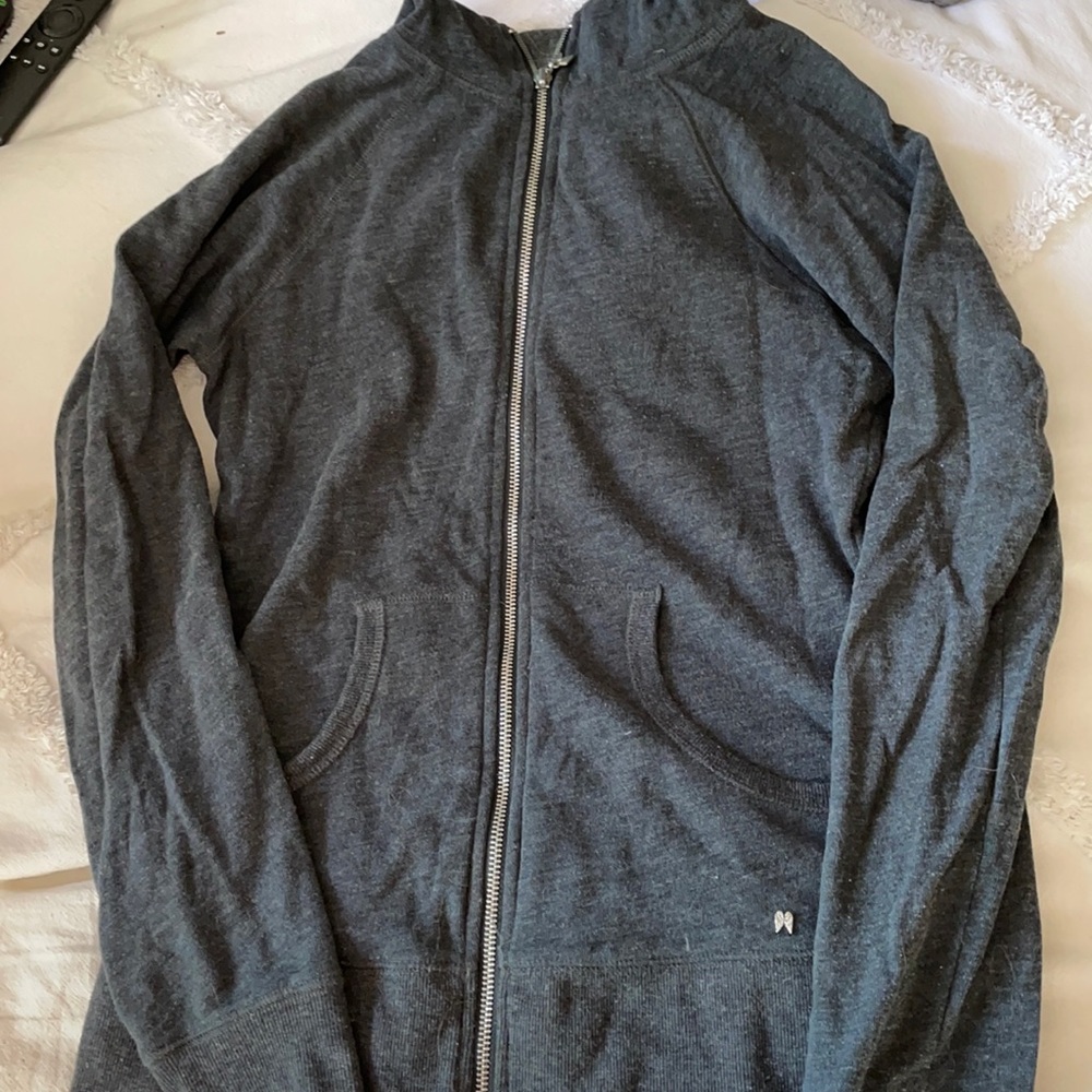 Size small Victoria’s Secret angel gray zip up sweater.